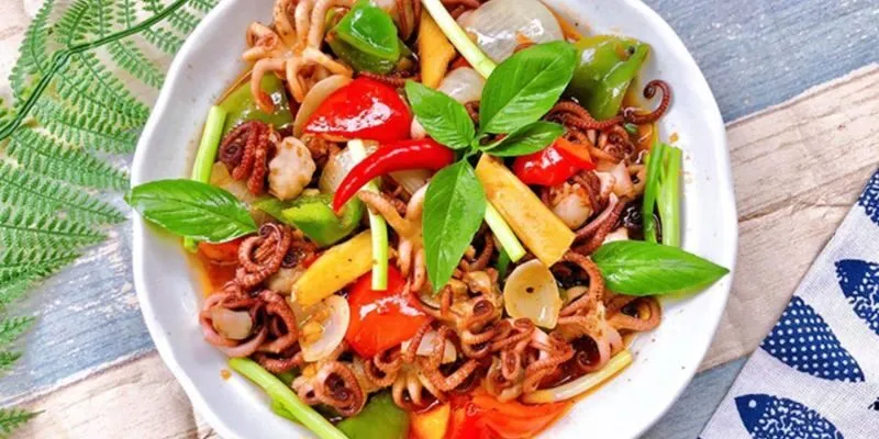 Hương Vị Đặc Trưng Của Bạch Tuộc Xào